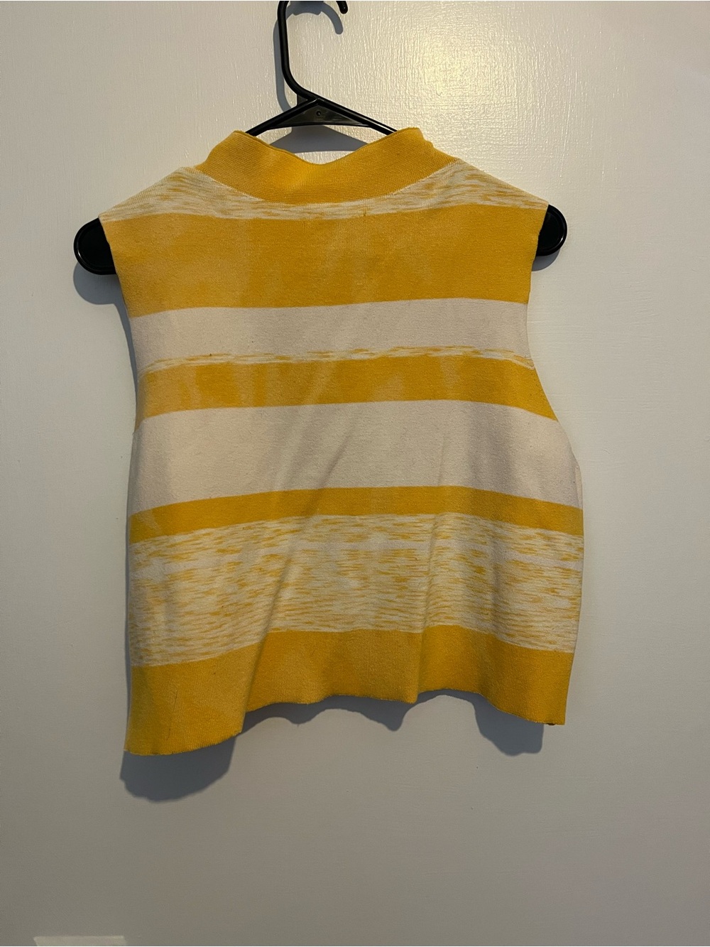 Sleeveless Striped Knit Top - Yellow & Cream